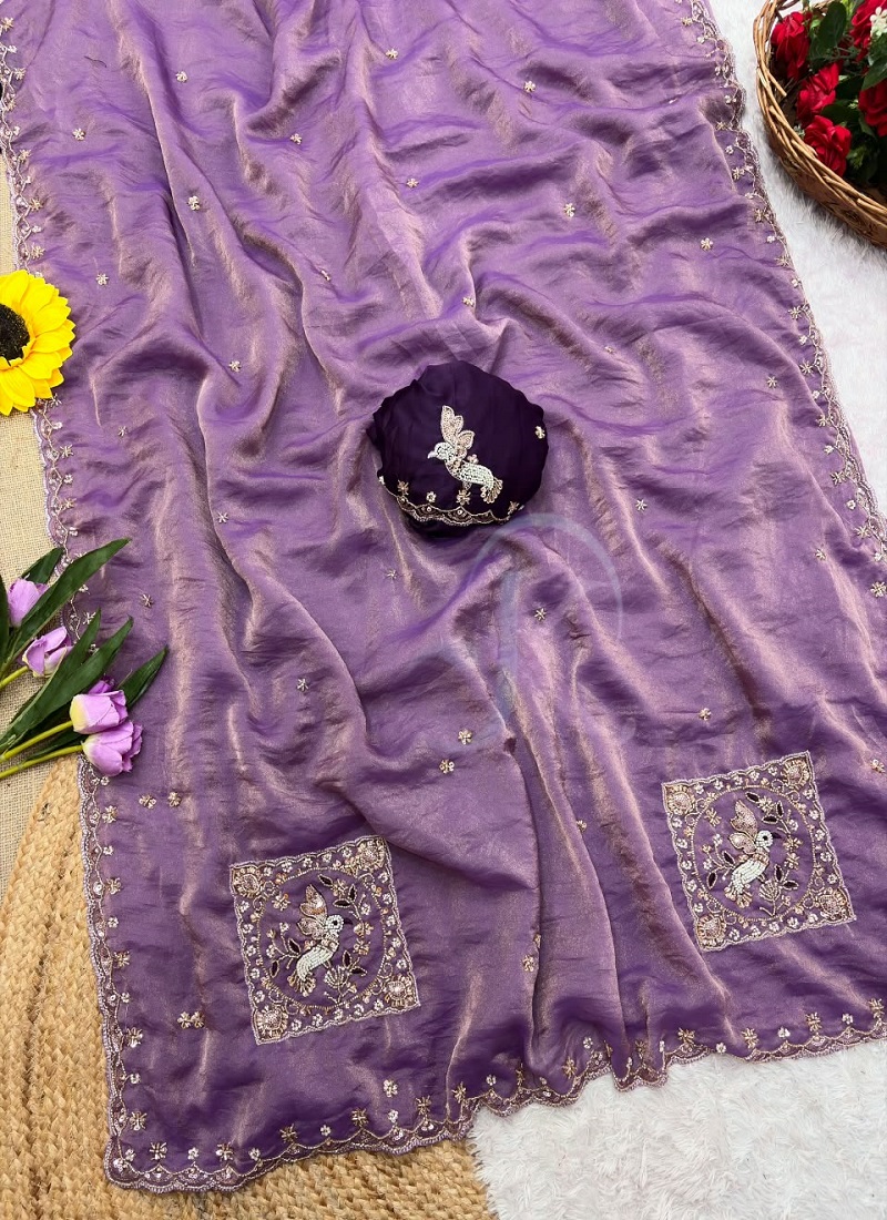 Jk 502 Soft Fabric Embroidery Work Saree